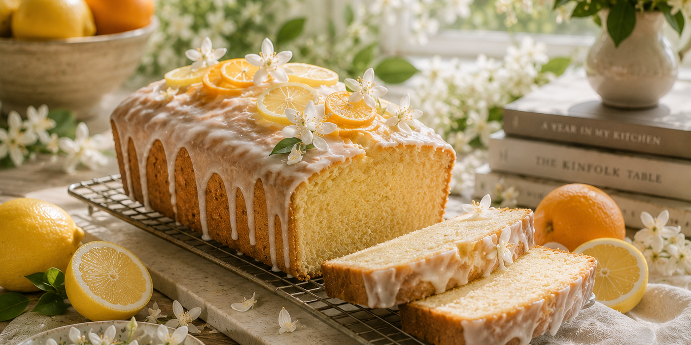 The Best Moist Lemon & Orange Blossom Cake: A Spring Recipe with Olive Oil, Yogurt & Flowers from the Garden